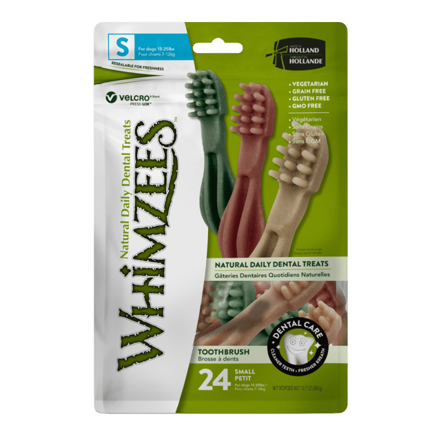 Whimzees Toothbrush Dental Dog Treats - Small - 24 Pack