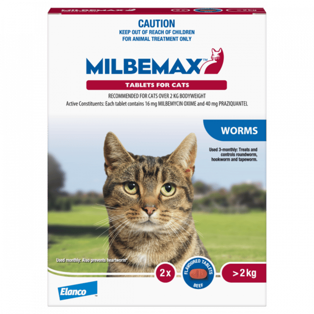 Milbemax Worming Tablets For Cats - 2 - 8kg, 2 Pack