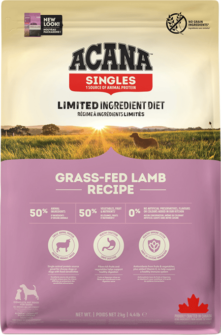 Acana Singles Grass-Fed Lamb Recipe Dry Dog Food - 6kg (3 X 2kg Bags)