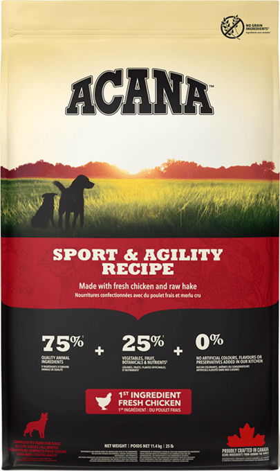 Acana Sport & Agility Recipe Dry Dog Food - 32kg (2 X 17kg Bags)