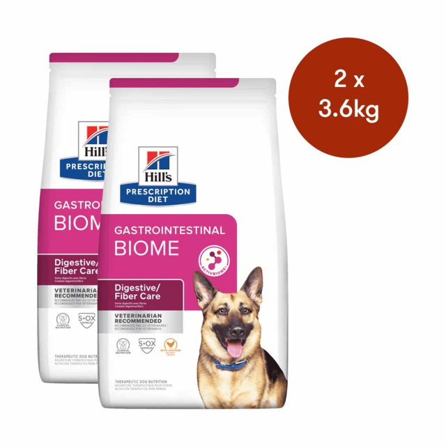 Hill's Prescription Diet Gastrointestinal Biome Digestive Fibre Care Dry Dog Food - 7.2kg (2 X 3.6kg Bag)