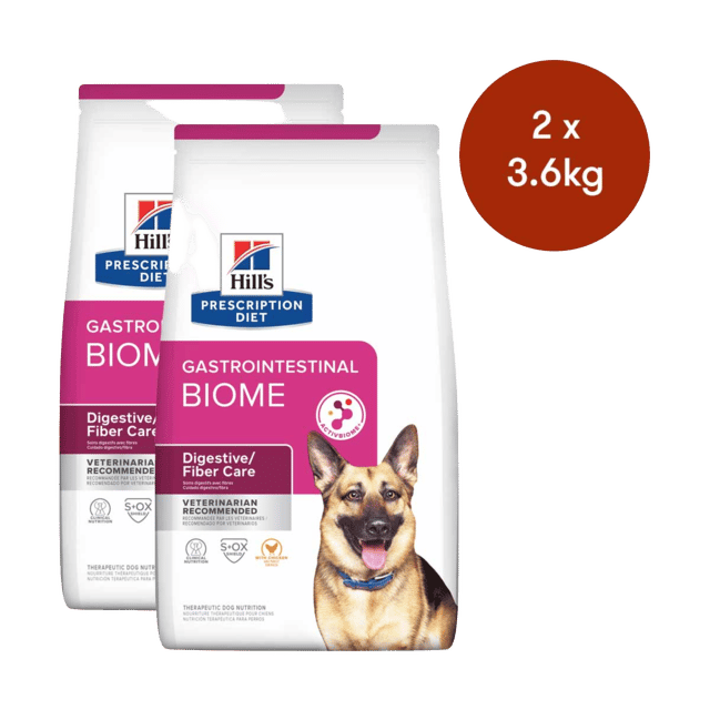 Hill's Prescription Diet Gastrointestinal Biome Digestive Fibre Care Dry Dog Food - 7.2kg (2 X 3.6kg Bag)