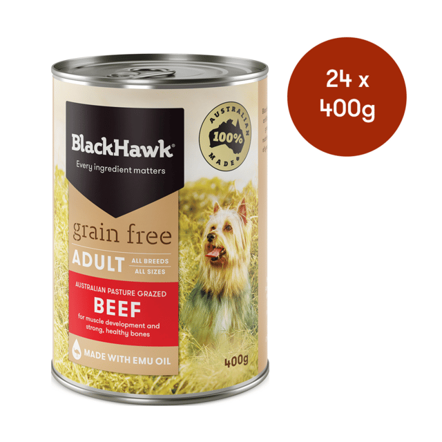 Black Hawk Grain Free Adult Beef Canned Wet Dog Food - 400g X 24