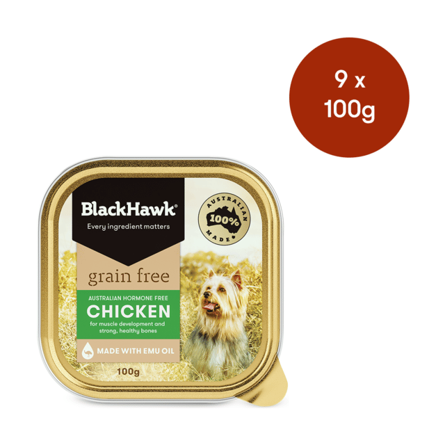 Black Hawk Grain Free Adult Chicken Tinned Wet Dog Food - 100g X 9