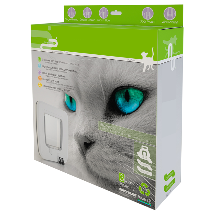Petcorp Magnetic Cat Door For Use In Wood & Glass