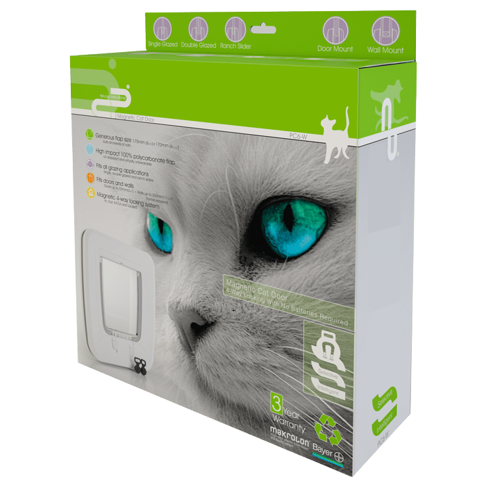 Petcorp Magnetic Cat Door For Use In Wood & Glass