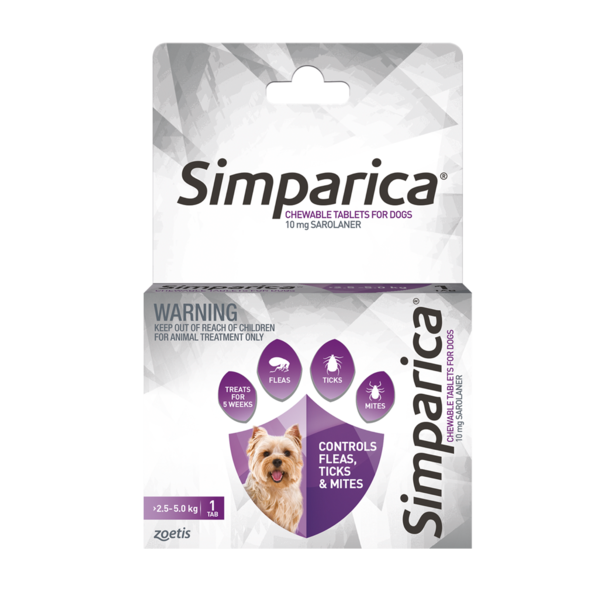Simparica Chewable Tab For Dogs 2.5-5kg 1 Pack