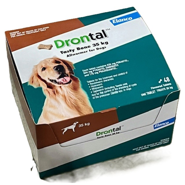 Drontal Tasty Bone All Wormer For Dogs 35kg - Single