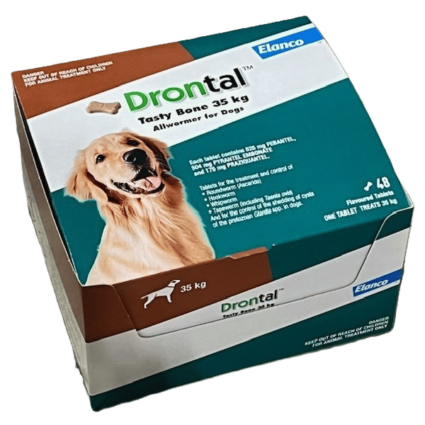 Drontal Tasty Bone All Wormer For Dogs 35kg - Single