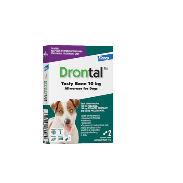 Drontal Tasty Bone All Wormer For Dogs Up To 10kg - 2 Pack