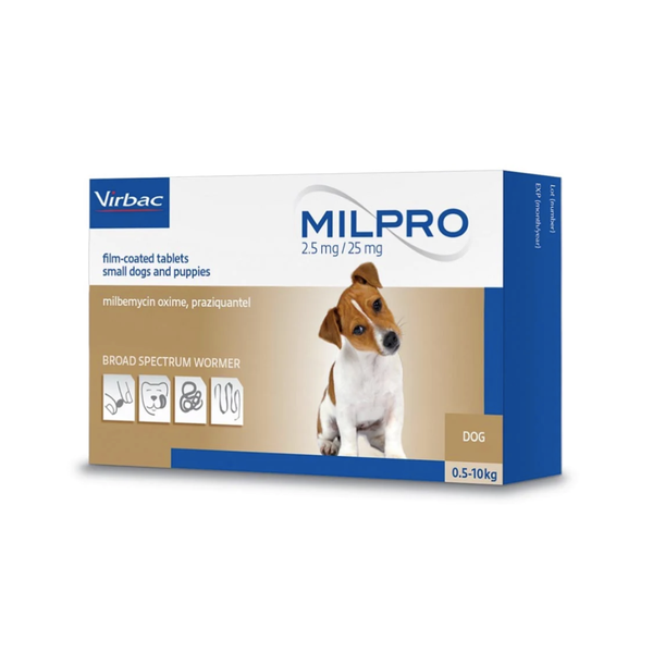 Milpro Worming Tablet For Small Dogs & Puppies- Single Tablet