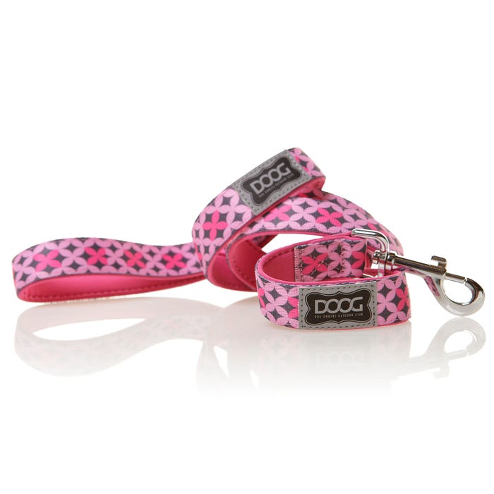 Doog Lead Toto Pink & Grey Pattern