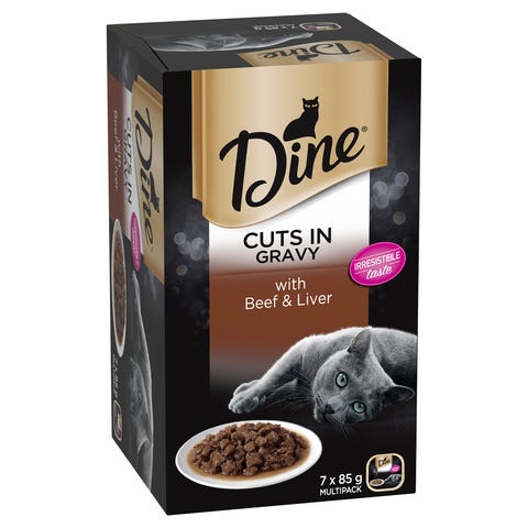 Dine Daily Cuts In Gravy With Beef & Liver Cat Food 85g 7 Pack