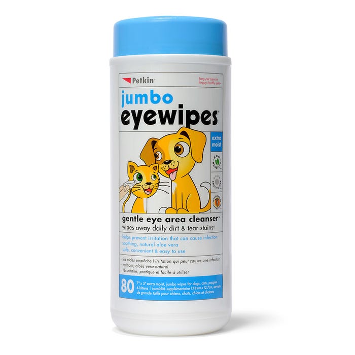 Petkin Eye Wipes For Dogs & Cats Jumbo 80pk
