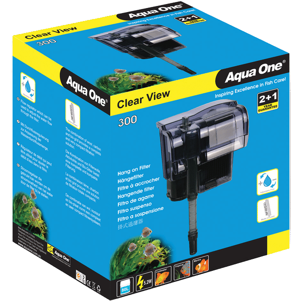 Aqua One H300 Clearview Hang On Filter - 395l/Hr
