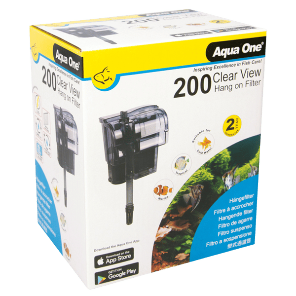 Aqua One H200 Clearview Hang On Filter- 340l/Hr