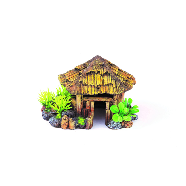Bali Hut With Plants Round