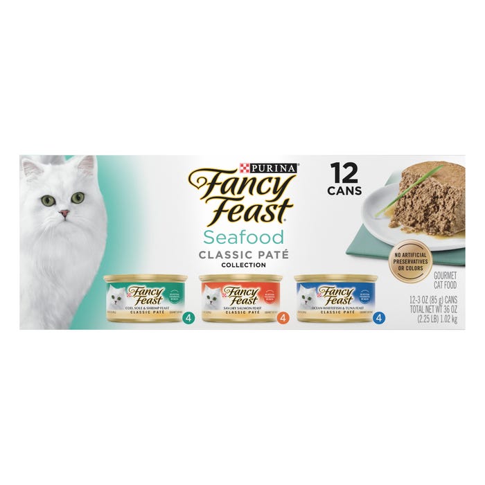 Fancy Feast Variety Pack Seafood Feast 12 X 85g Pack Cat Food