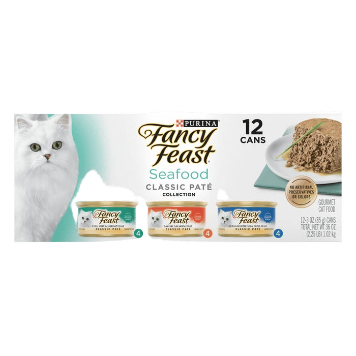 Fancy Feast Variety Pack Seafood Feast 12 X 85g Pack Cat Food