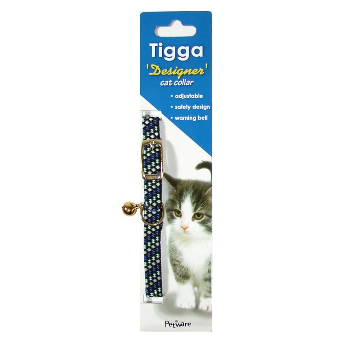 Tigga Cat Collar Reflect Black Mix