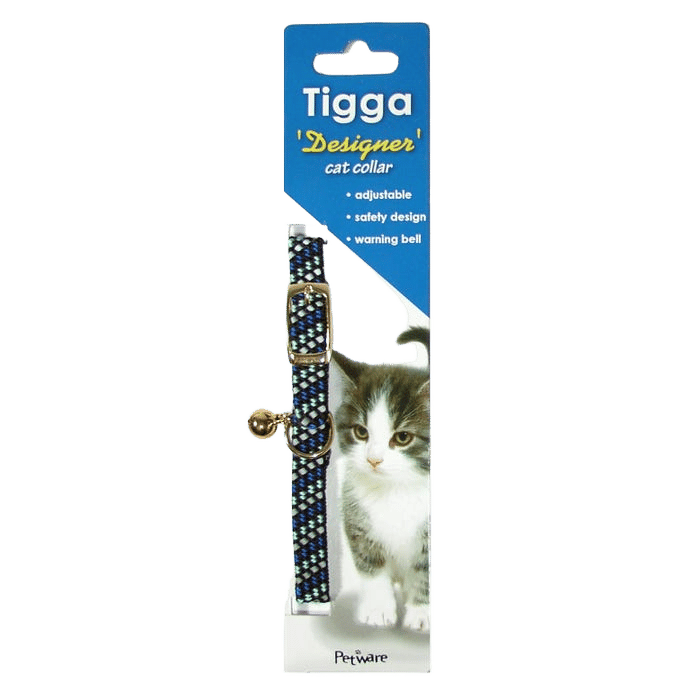 Tigga Cat Collar Reflect Black Mix
