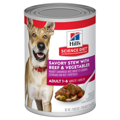 Hills Science Diet Adult Savory Stew Beef & Vegetables Dog Food 363g