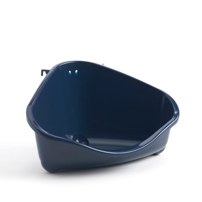 Small PET Corner Litter Tray Blue Medium