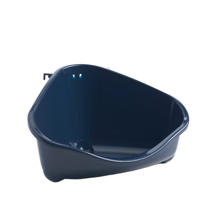 Small PET Corner Litter Tray Blue Medium