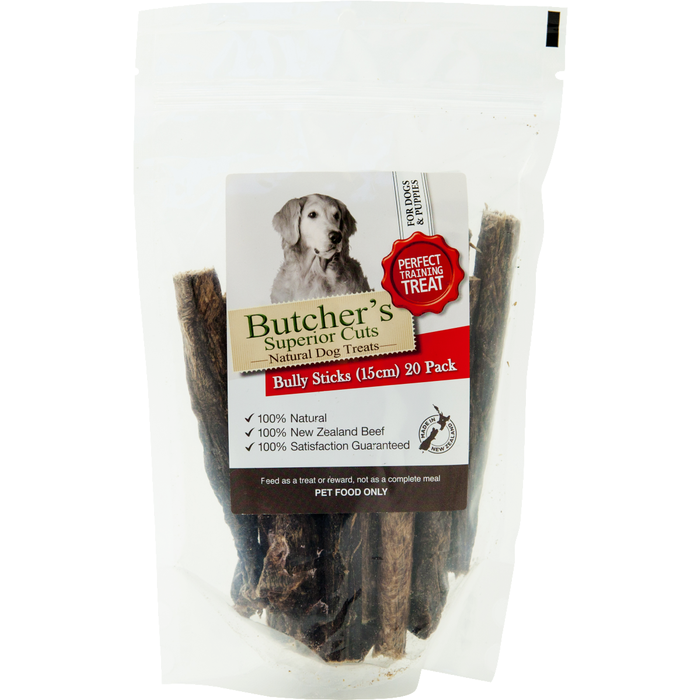 Butcher's Superior Cuts Bully Stick Dog Treats 15cm 20 Pack
