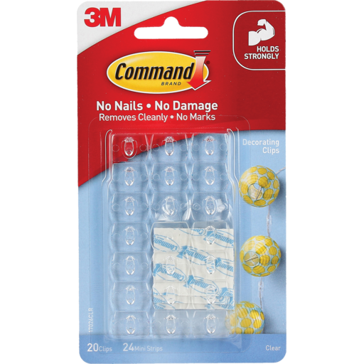 Command Decorating Clips Clear 20 Pack