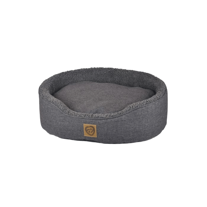 Brooklands Sherpa Oval Grey Dog Bed Xxl 70X60X19cm