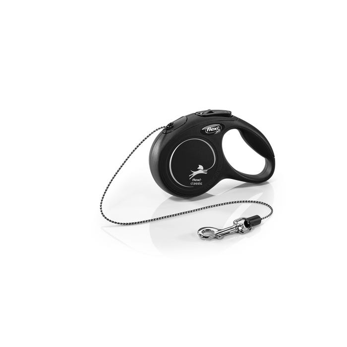 Flexi Classic 3m Mini Black Retractable Cord Cat Leash