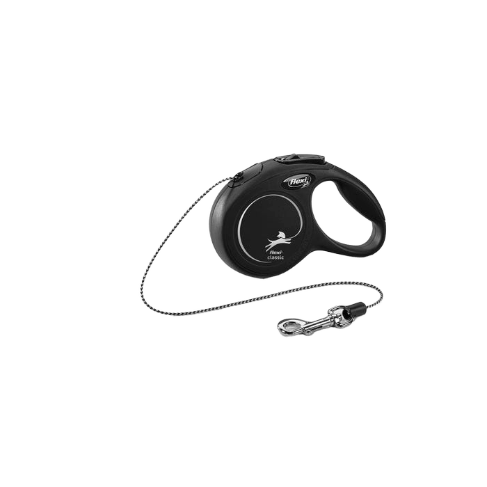 Flexi Classic 3m Mini Black Retractable Cord Cat Leash
