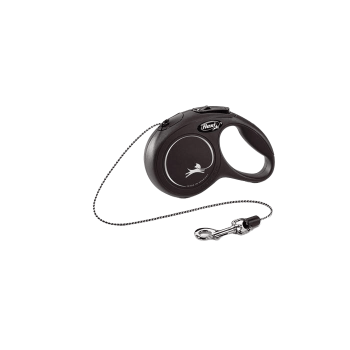 Flexi New Classic 3m Black X-Small Rectractable Lead Cord