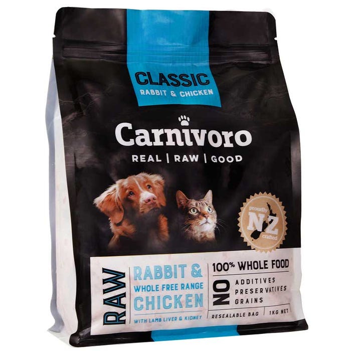 Carnivoro Classic Rabbit & Chicken Frozen Cat & Dog Food 1kg