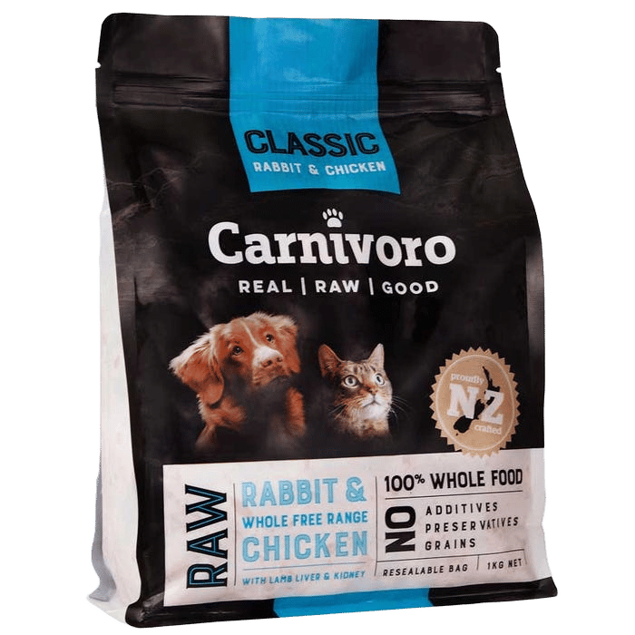 Carnivoro Classic Rabbit & Chicken Frozen Cat & Dog Food 1kg