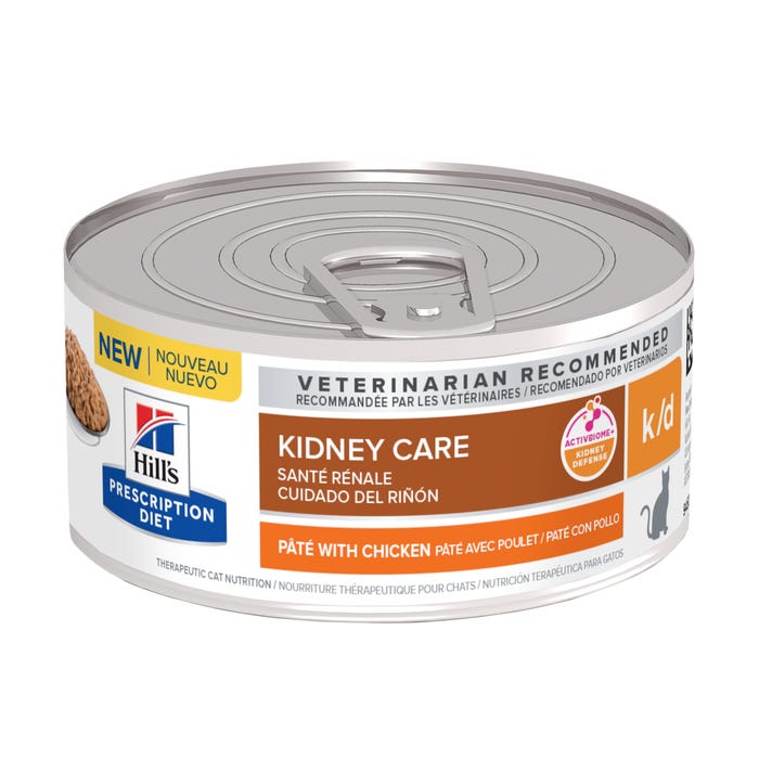Hill's Prescription Diet K/D Kidney Care Pate Chicken Can Cat Food 156g