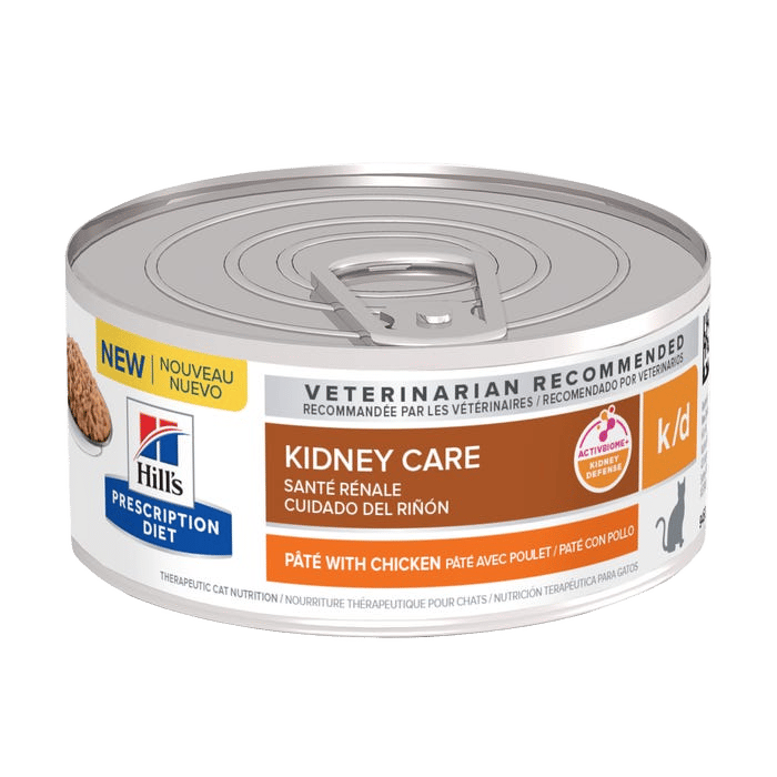 Hill's Prescription Diet K/D Kidney Care Pate Chicken Can Cat Food 156g