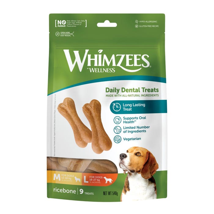 Whimzees Ricebone Large Dog Treat Value Bag 9pk
