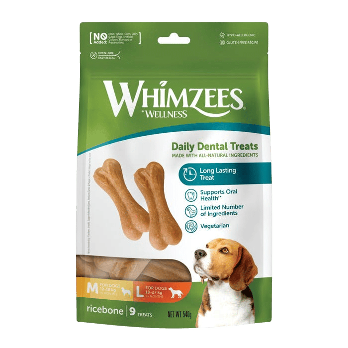 Whimzees Ricebone Large Dog Treat Value Bag 9pk