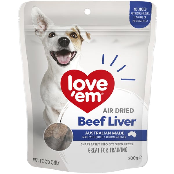 Love 'Em Beef Liver Dog Treats 200g
