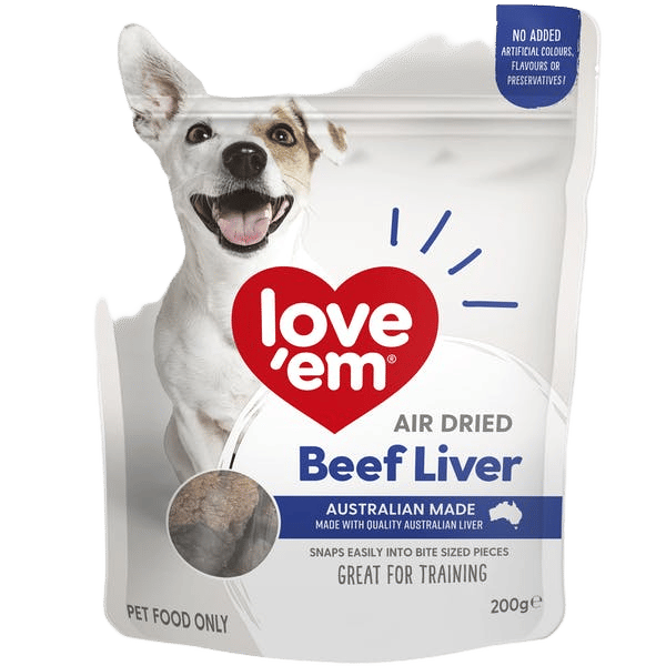 Love 'Em Beef Liver Dog Treats 200g