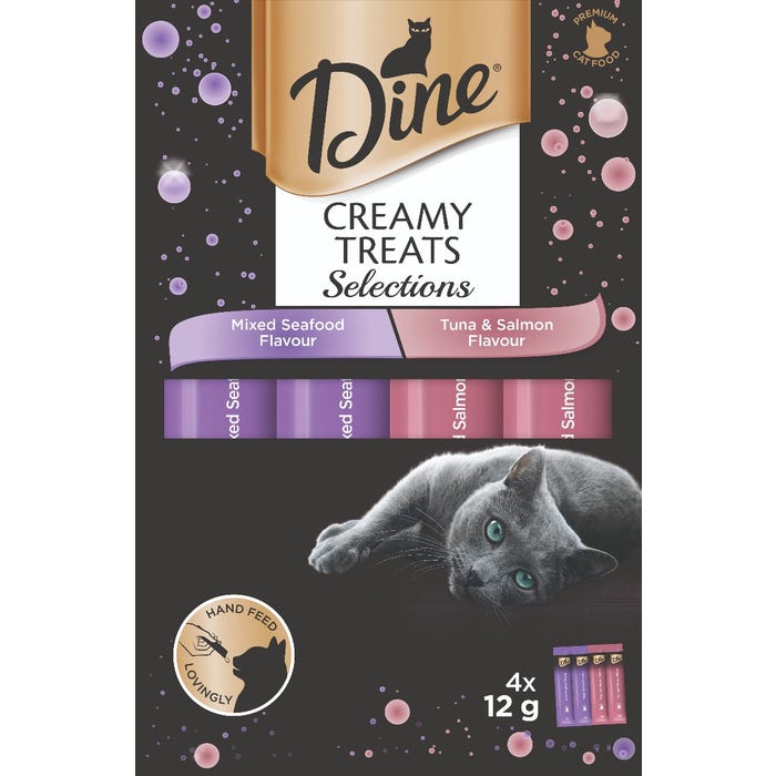 Dine Creamy Treats Cat Treats Seafood Selection 12g - 4 Pack
