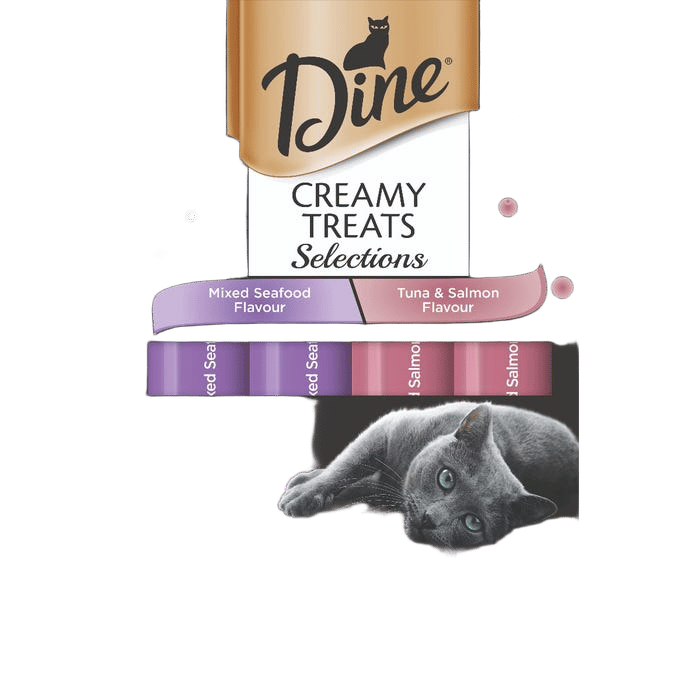 Dine Creamy Treats Cat Treats Seafood Selection 12g - 4 Pack