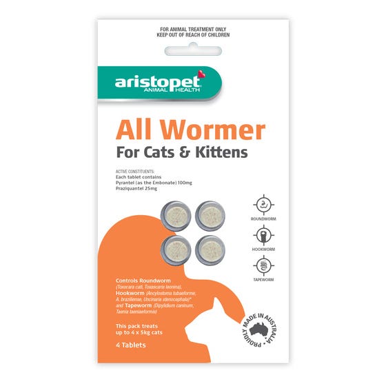 Aristopet Allwormer For Cats And Kittens - 4 Pack