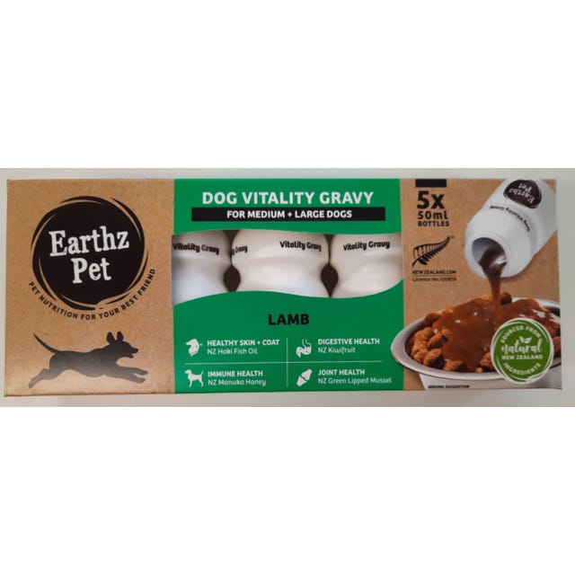 Earthz PET Gravy Lamb Medium And Large Dogs 5x 50ml