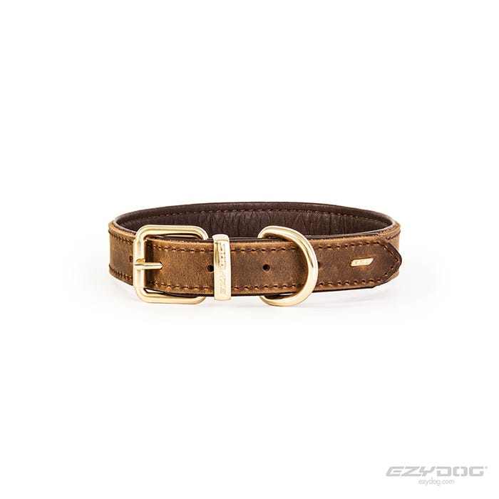 Ezydog Collar Oxford Leather Brown Small