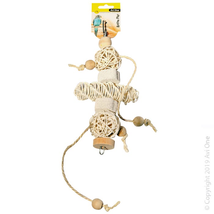 Avi One Rattan Balls Wooden Beads And Pumice 33cm