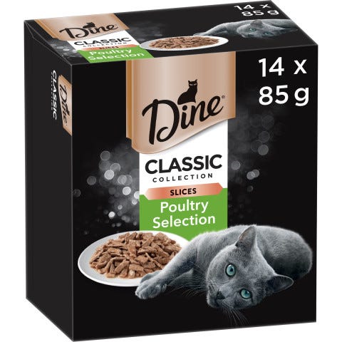 Dine Classic Collection Wet Cat Food Poultry Selection (14X85g Tray)