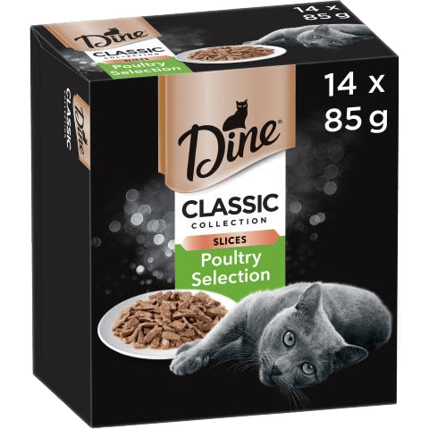 Dine Classic Collection Wet Cat Food Poultry Selection (14X85g Tray)